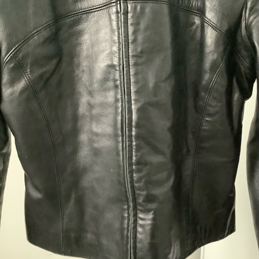 DANIER RARE vintage - Genuine Leather - Fitted Black ZIP Jacket - Picture 5 of 8